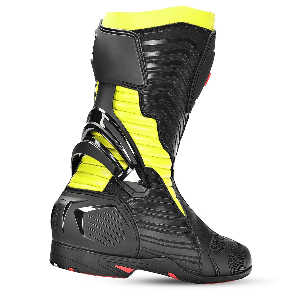 BELA AIR RIDER GP-1 RACING Moto Botas Preto Amarela Fluorocente - Imagem do verso de Boots