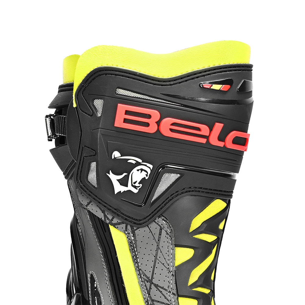 BELA AIR RIDER GP-1 RACING Moto Botas Preto Amarela Fluorocente
