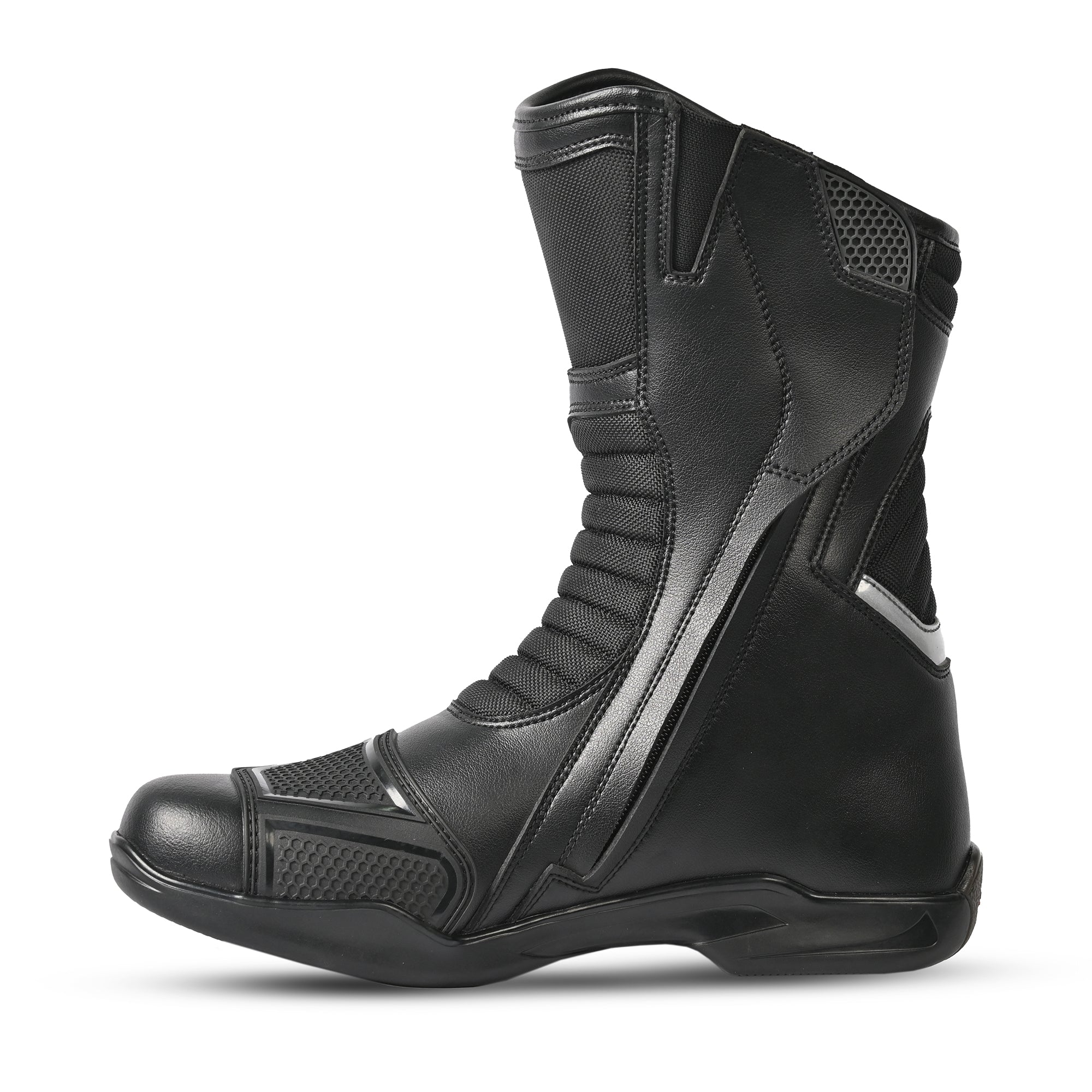 BELA AIR TECH WP Moto Couro Botas Preto - Imagem do lado esquerdo de Boots