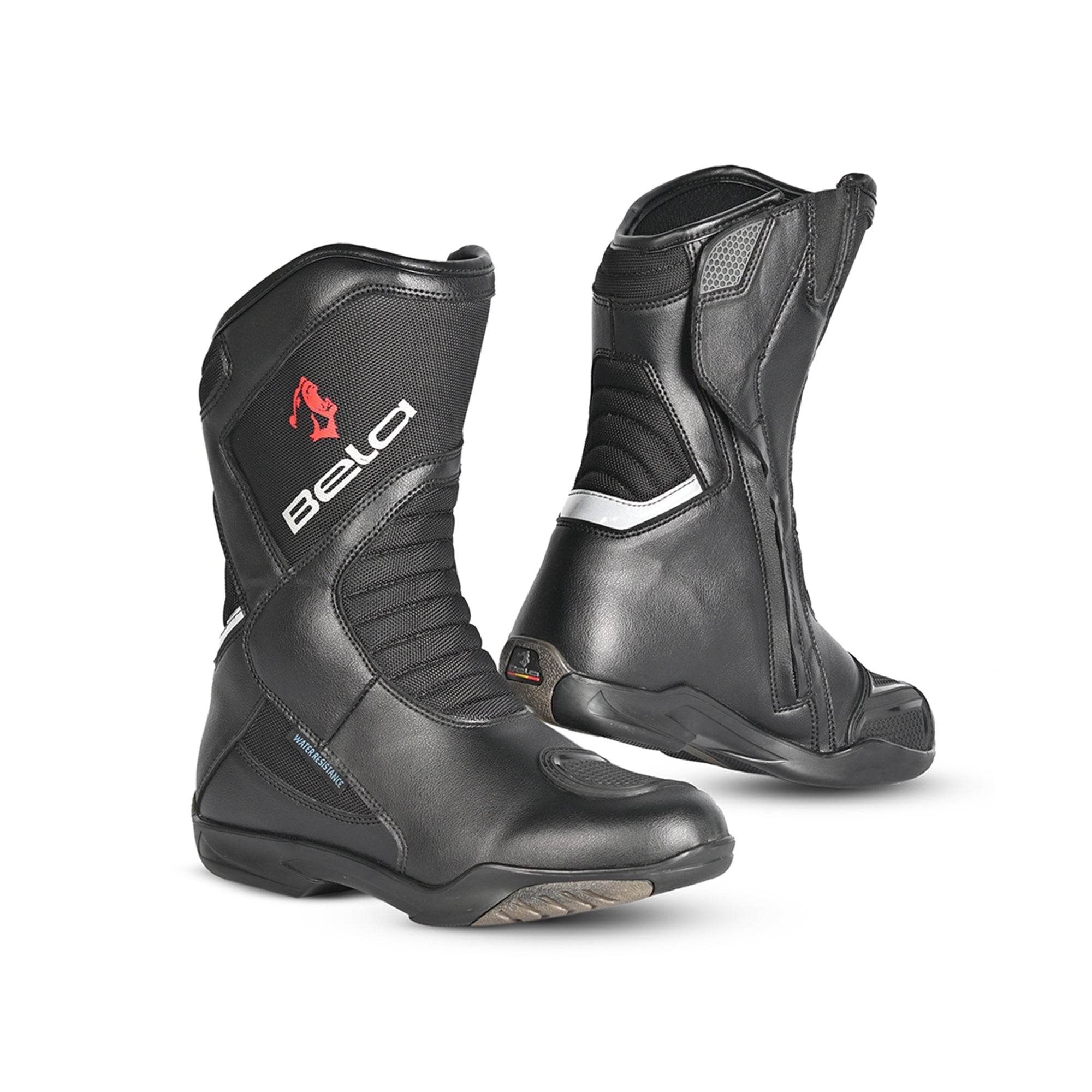 BELA AIR TECH WP Moto Couro Botas Preto - Imagem dupla de botas