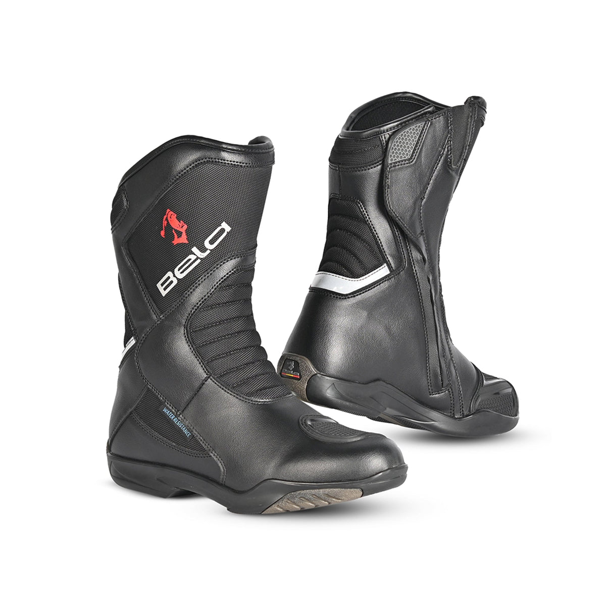 BELA AIR TECH WP Moto Couro Botas Preto - Imagem dupla de botas