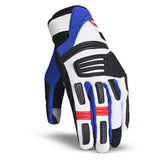 BELA ARIZON Motorcycle Leather Gloves for Men - Black, White, Blue, Red