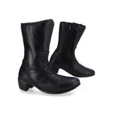 BELA ATOMIC Senhora Moto Couro Botas Preto - Imagem dupla de botas