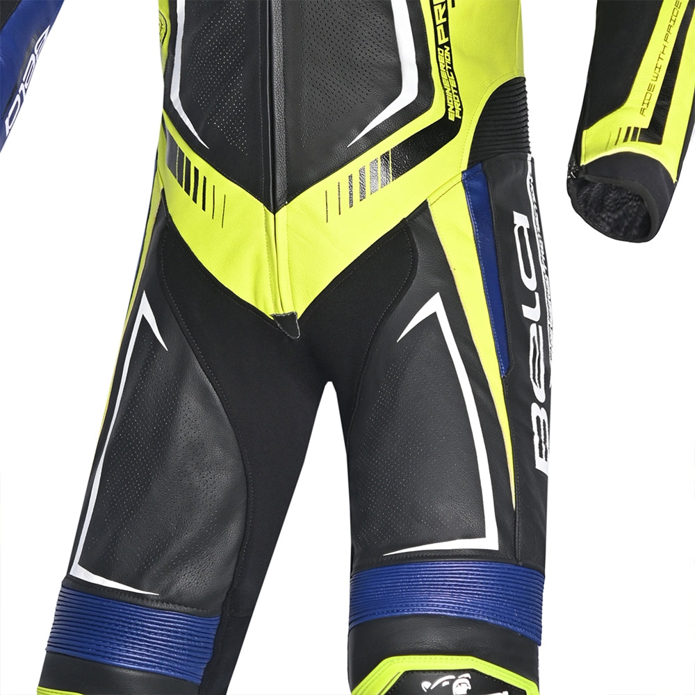 BELA BEAST 1 PC Couro Moto Fatos Preto - Imagem central do traje de frente.