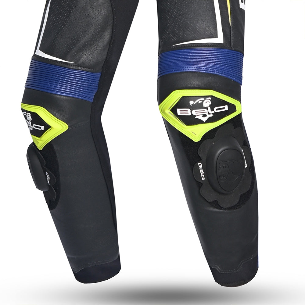 BELA BEAST 1 PC Couro Moto Fatos Preto - Imagem do lado do joelho do terno