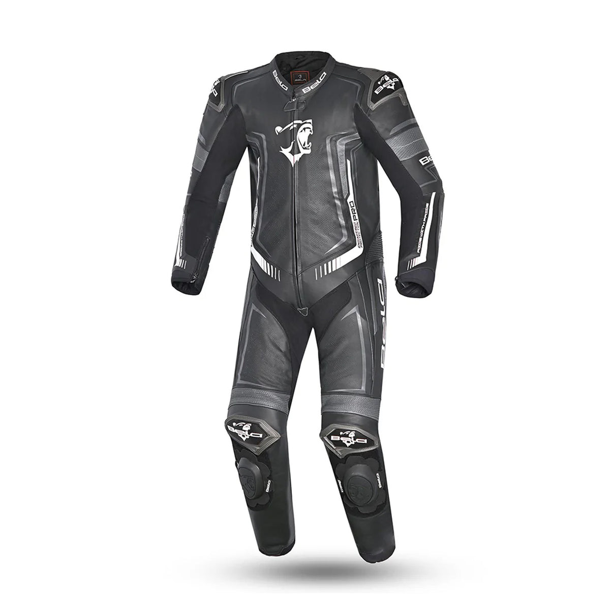 BELA BEAST 1 PC Fatos De Moto Couro Preto Branco