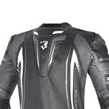 BELA BEAST 1 PC Couro Moto Fatos Preto Branco - Imagem da parte superior das costas do terno