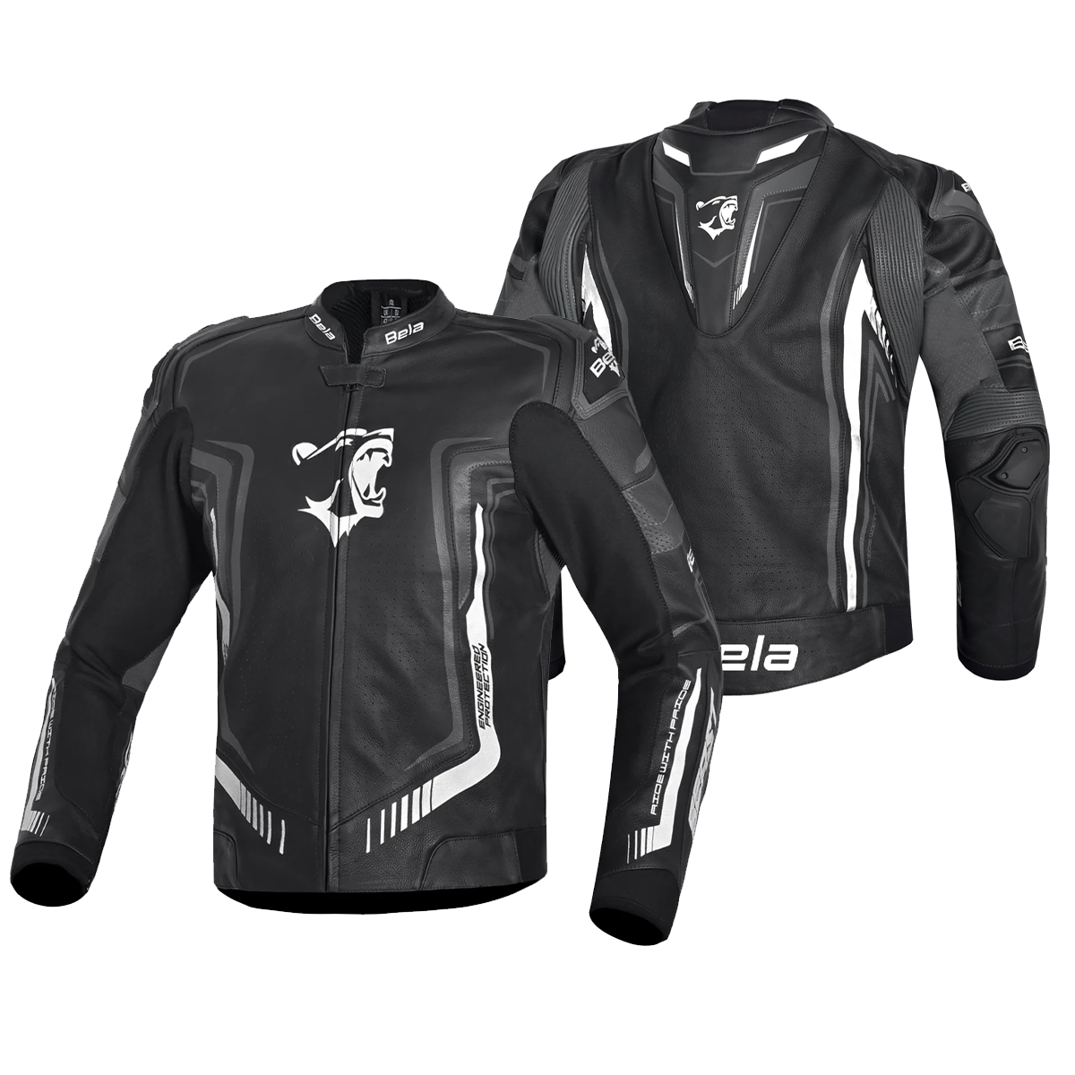 BELA BEAST CHAQUETA COURO HOMBRE NEGRO ANTHIRA BLANCO – 2 – Maximomoto PT