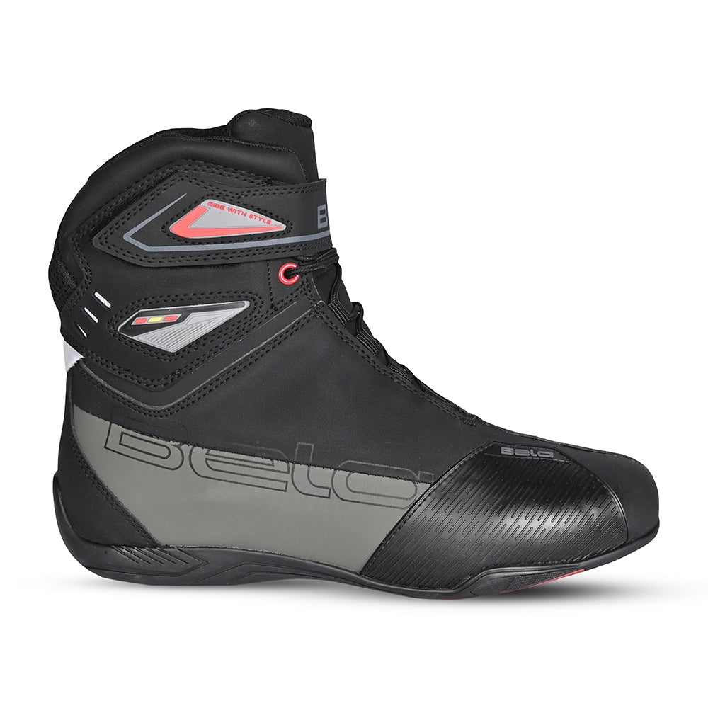 BELA BLAZE Moto Couro Botas Homem Preto Cinza- Imagem do lado direito de Boots