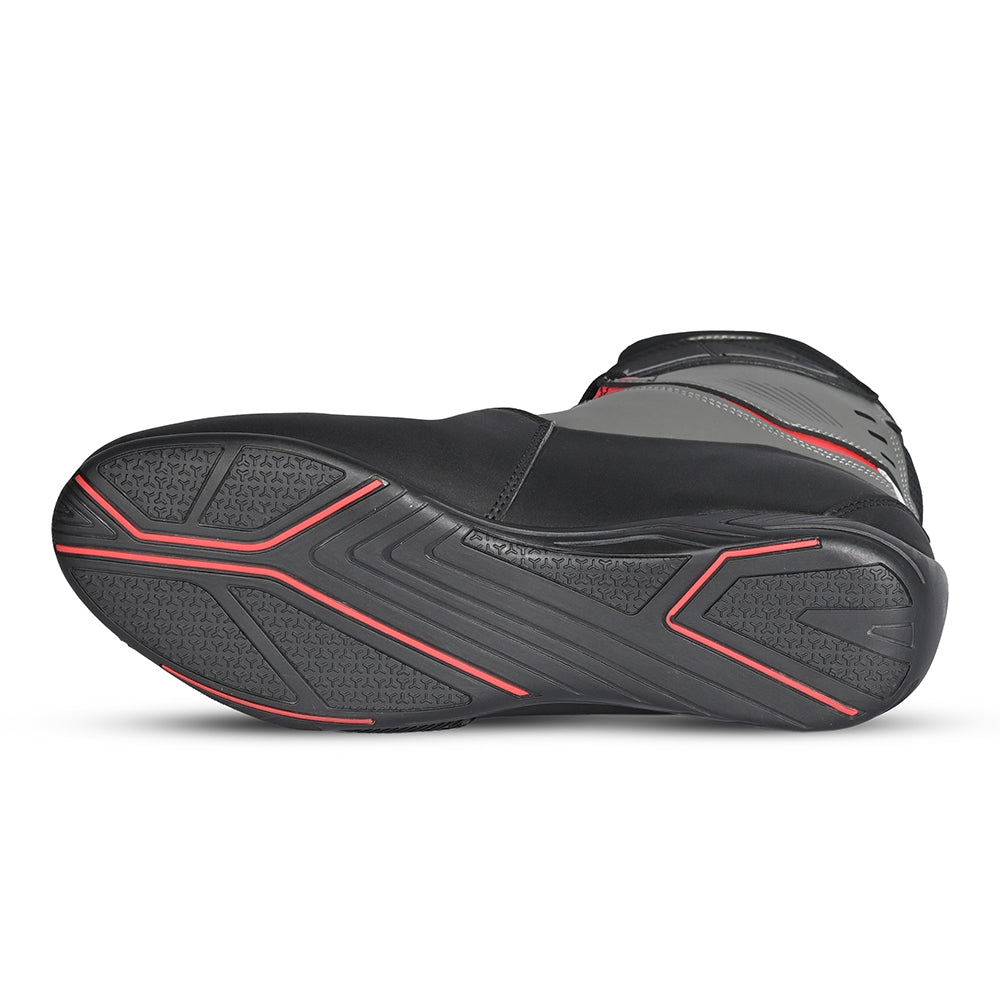 BELA BLAZE Moto Couro Botas Homem Preto Cinza Vermelho - Imagem da alma inferior de Boots