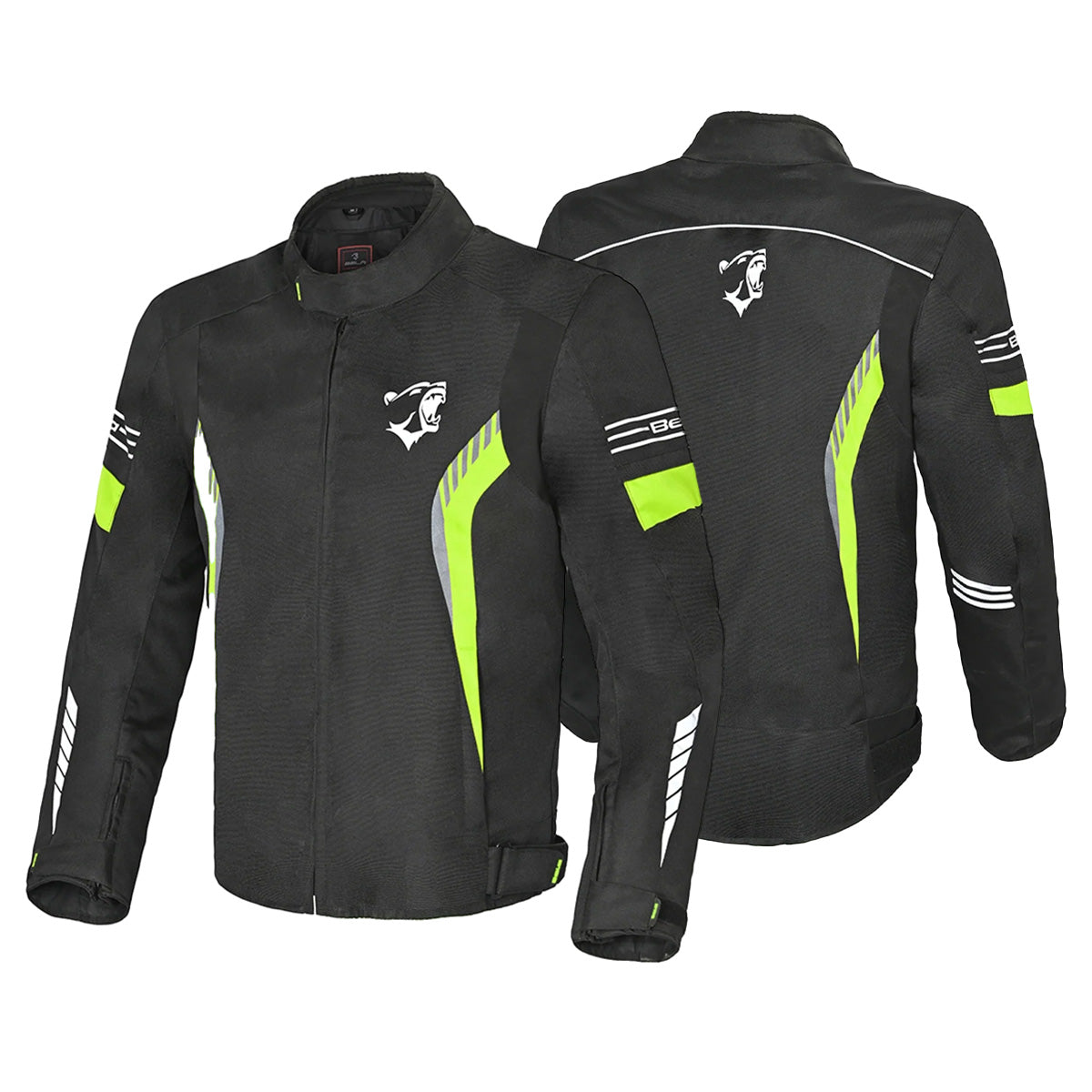 BELA BRADLEY Moto Homem Casacos Preto Amarelo Fluorescente - Imagem dupla de Casacos