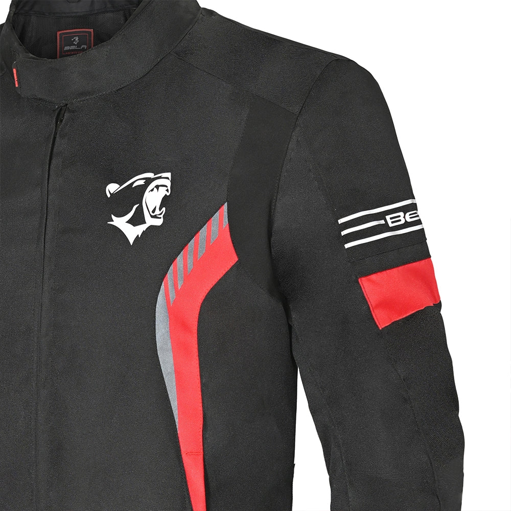 BELA BRADLEY Moto Homem Casacos Preto Vermelho - Imagem frontal esquerda da Casacos