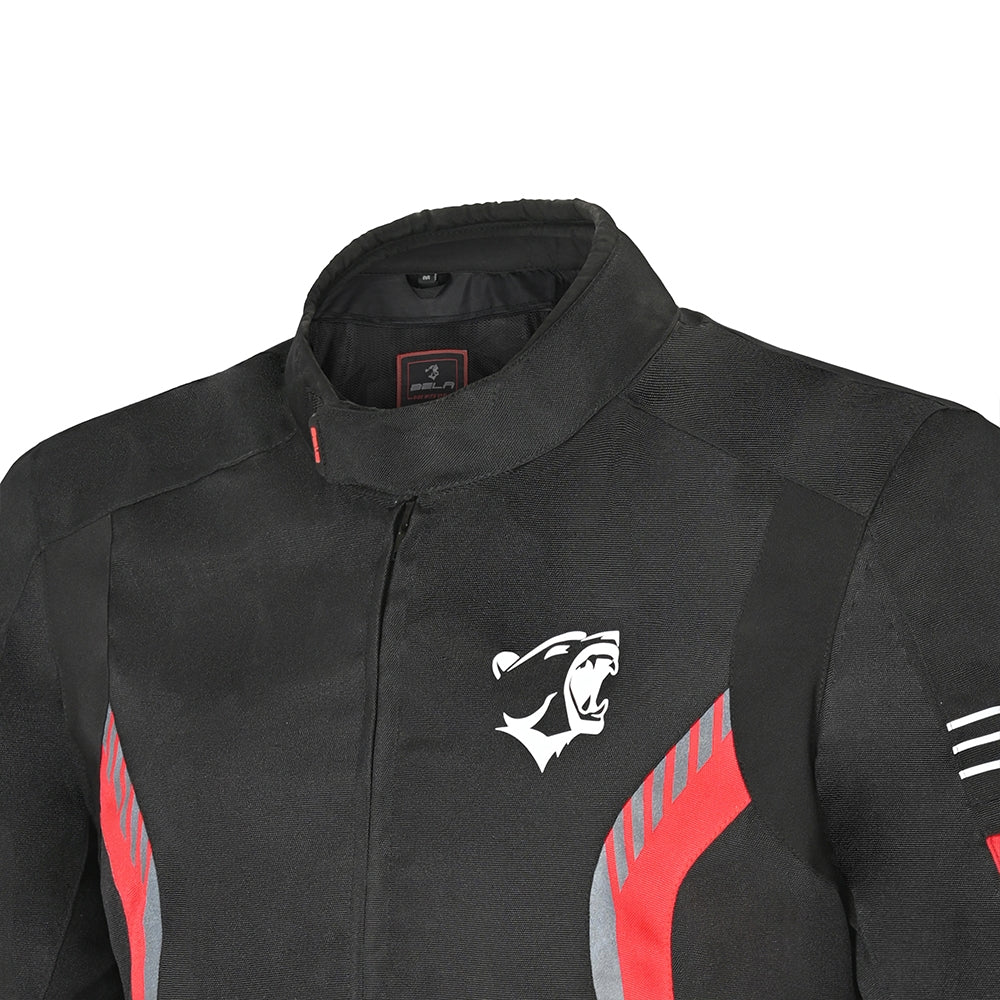 BELA BRADLEY Moto Homem Casacos Preto Vermelho - Imagem vetorial de Casacos