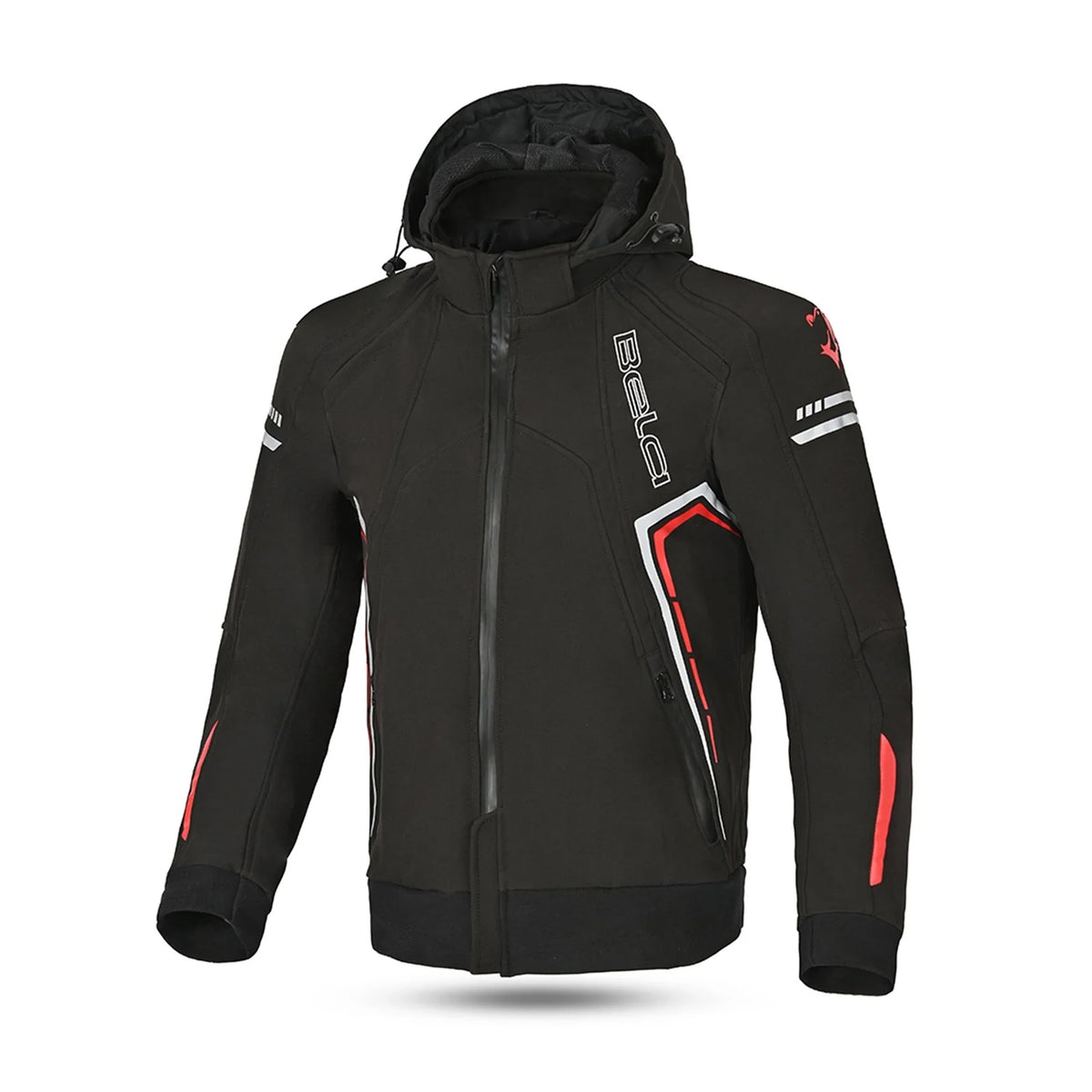 BELA BREEZE Soft Shell Moto Hood Black Red