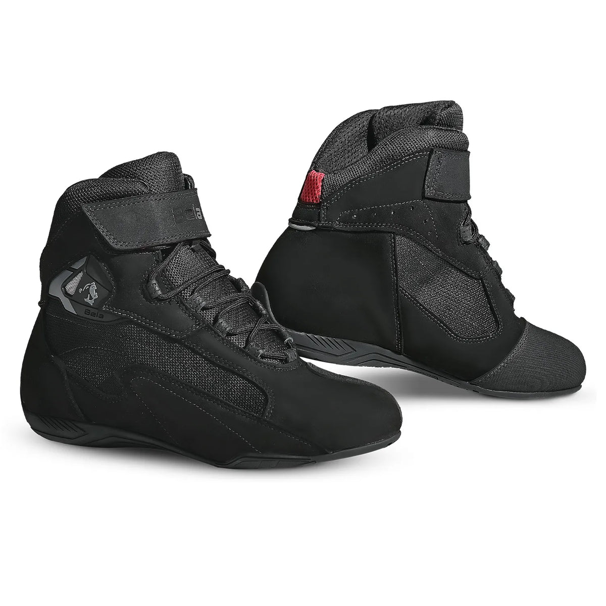 BELA TROPHY Short Leather Motorcycle Boots for Men - Black