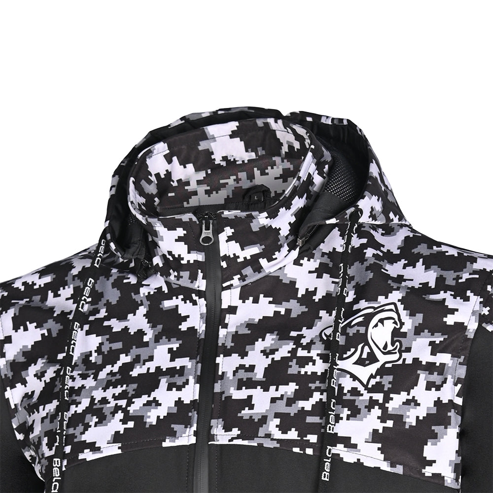 BELA CAMO RUSH Moto Capuz Preto Cinza Escuro- Imagem frontal superior da Casacos