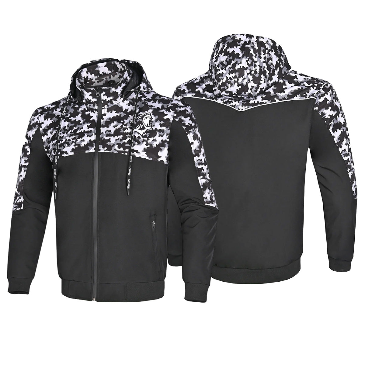 BELA CAMO RUSH Moto Capuz Preto Cinza Escuro - Imagem dupla de Casacos