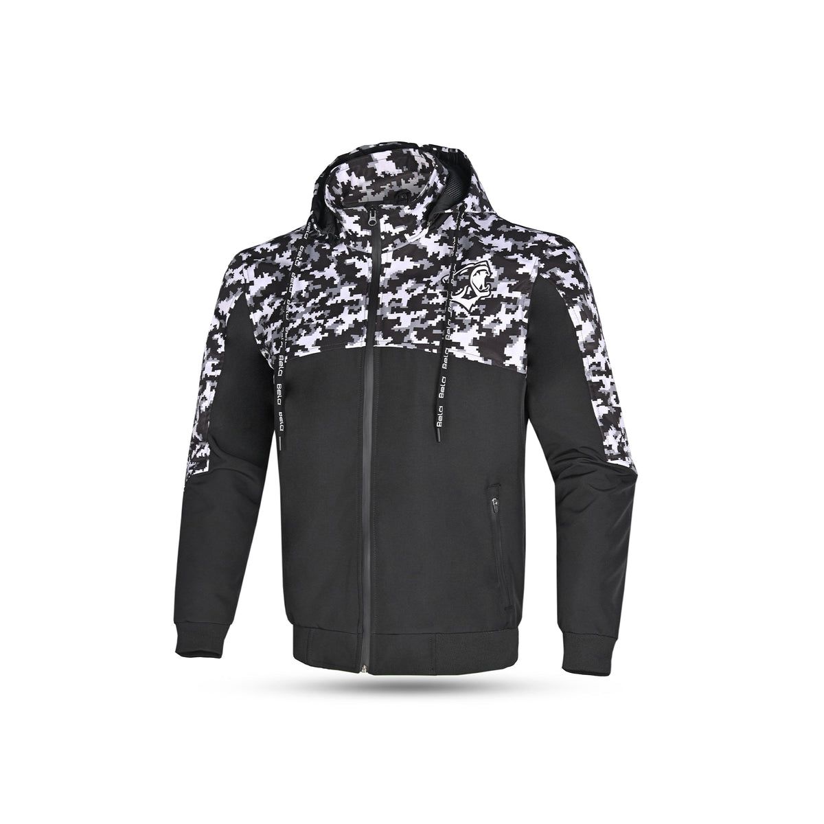 BELA CAMO RUSH Moto Capuz Preto Cinza Escuro - Imagem frontal da Casacos 