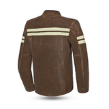 BELA STARK Motorcycle Leather Jackets Beige Brown