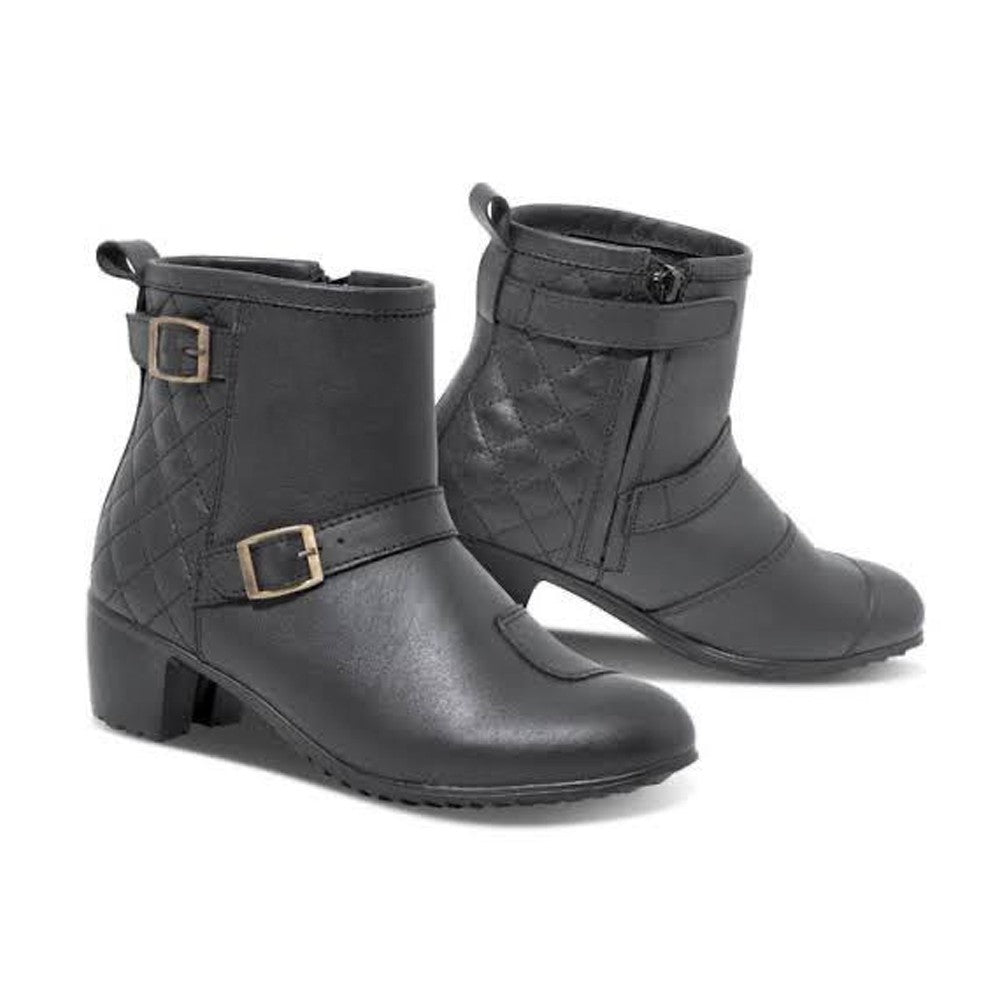 BELA CLASSIC Senhora Couro Moto Botas Preto - Imagem dupla de botas