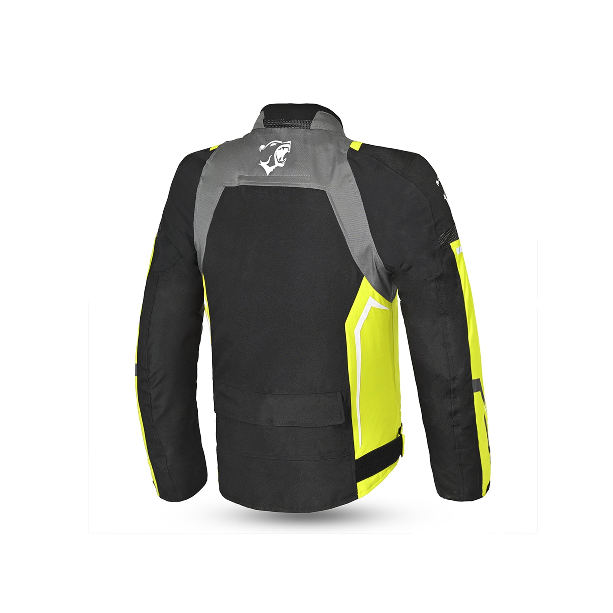 BELA CORDANIEL Moto Casaco Têxtil Preto Cinzento Escuro Amarelo - Imagem traseira da ja Casacos