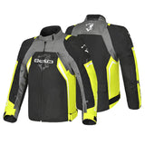 BELA CORDANIEL Motorcycle Jacket Black Dark Gray Yellow Textile