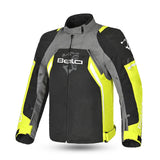 BELA CORDANIEL Motorcycle Jacket Black Dark Gray Yellow Textile