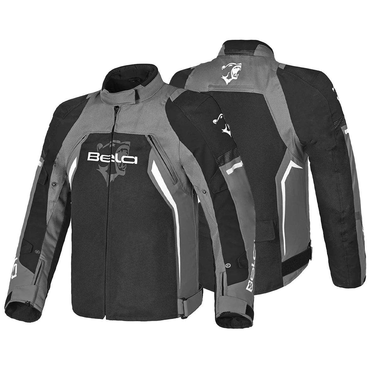 BELA CORDANIEL Moto Casacos Preto Cinza Escuro - Imagem dupla de Casacos