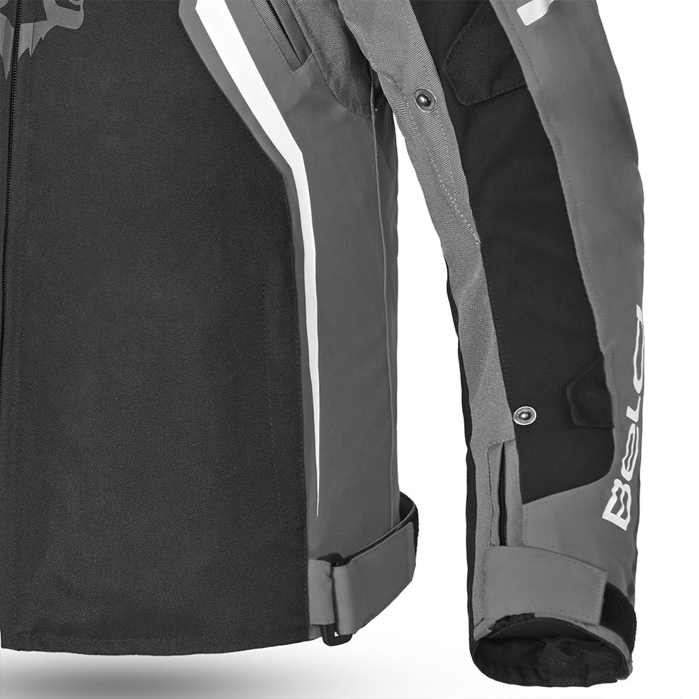 BELA CORDANIEL Moto Casacos Preto Cinza Escuro - Imagem frontal esquerda da Casacos