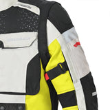 BELA CROSSROAD EXTREME WP Moto Têxtil Casacos Gelo Cinzento Fluor - Imagem traseira direita da Casacos