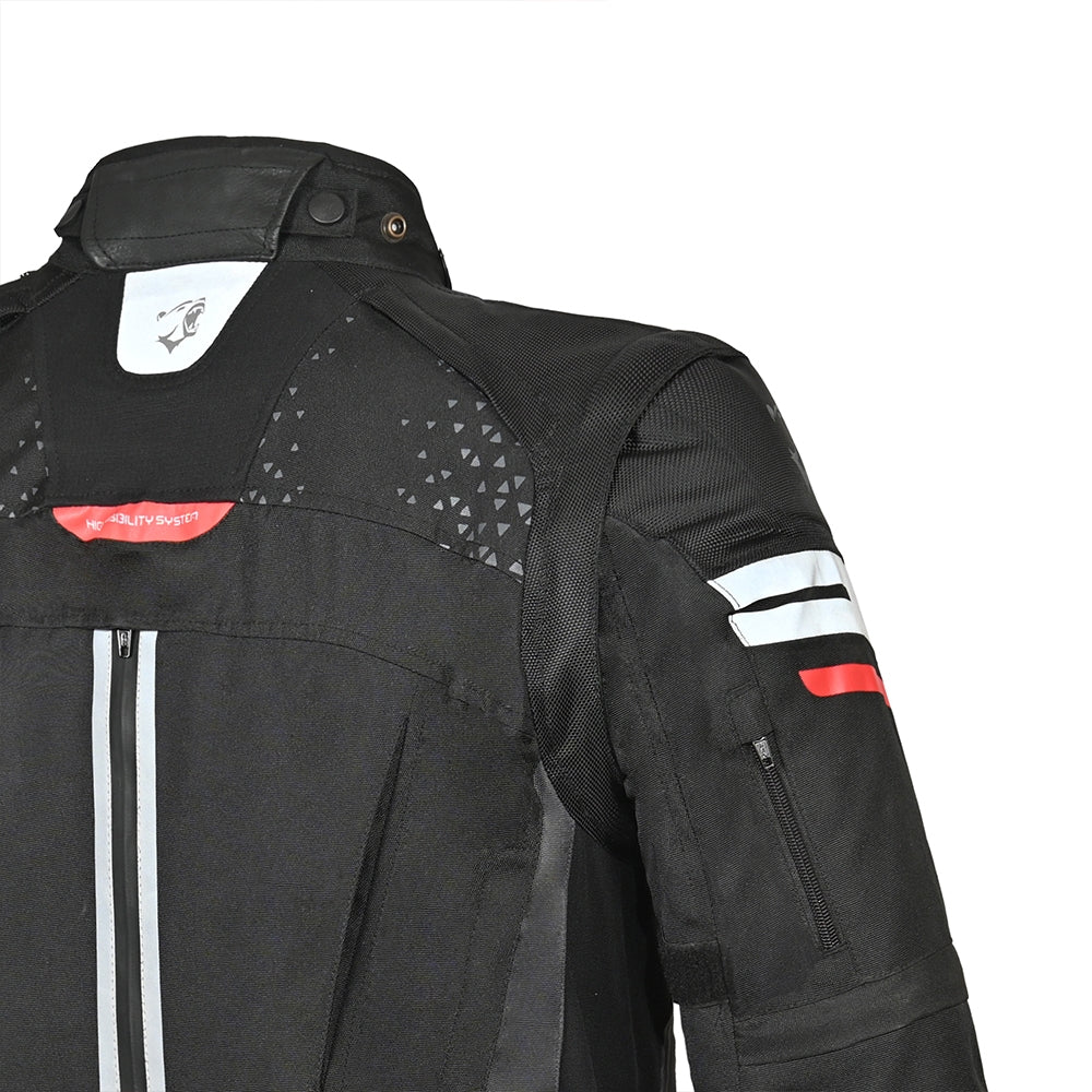 BELA CROSSROAD EXTREME WP Moto Têxtil Casacos Preto Antracite  Vermelho - Imagem parte superior costas Casacos