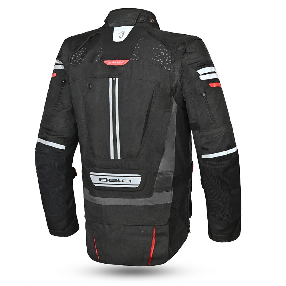 BELA CROSSROAD EXTREME WP Moto Têxtil Casacos Preto Antracite Vermelho - Imagem traseira da ja Casacos