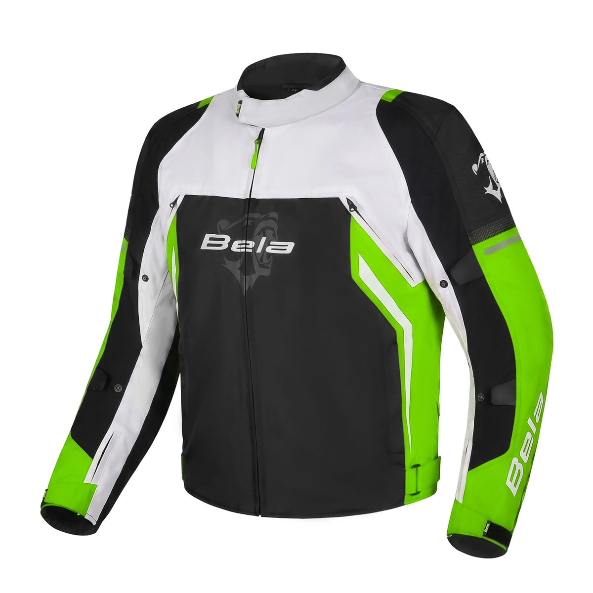 BELA CORDANIEL CASACOS DE MOTO HOMEM PRETO GELO VERDE FLUO