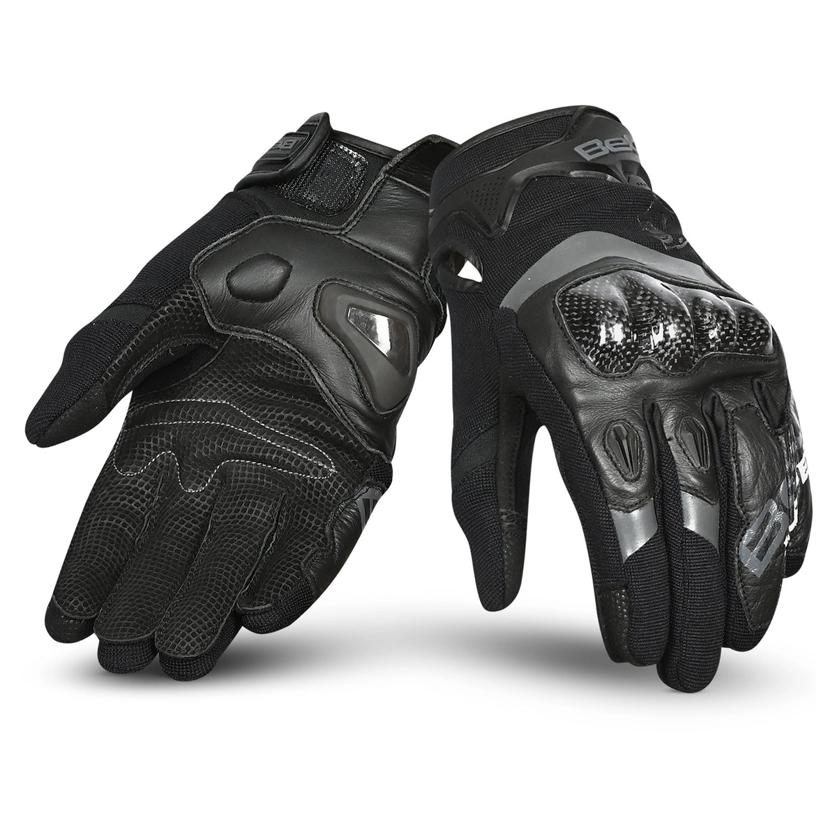 BELA DARING Motorcycle Men's Leather Gloves Black