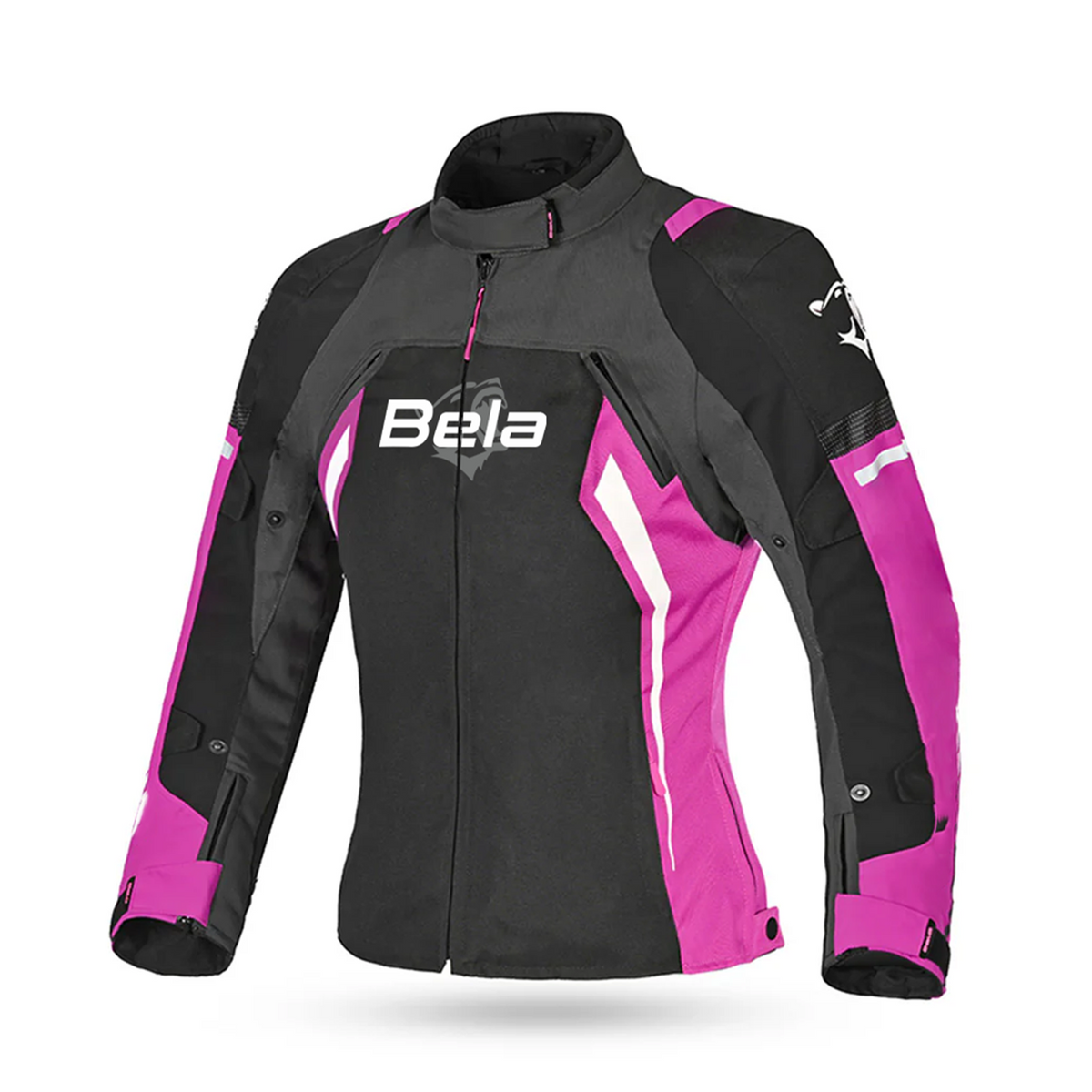 BELA ELANUR Women's Motorcycle Textile Jackets Black Anthracite Pink
