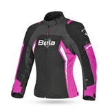BELA ELANUR Women's Motorcycle Textile Jackets Black Anthracite Pink