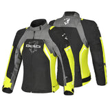 BELA ELANUR Moto Senhora Textil Casacos Preto Antracite Amarelo - Imagem dupla de Casacos