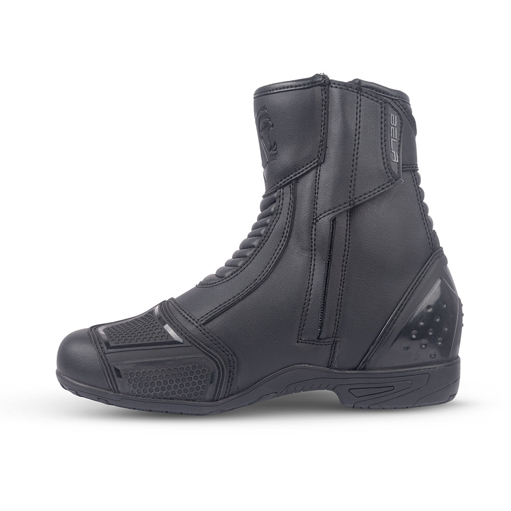 BELA FASTER 2.0 Moto Couro Botas Preto Cinza- Imagem do lado esquerdo de Boots