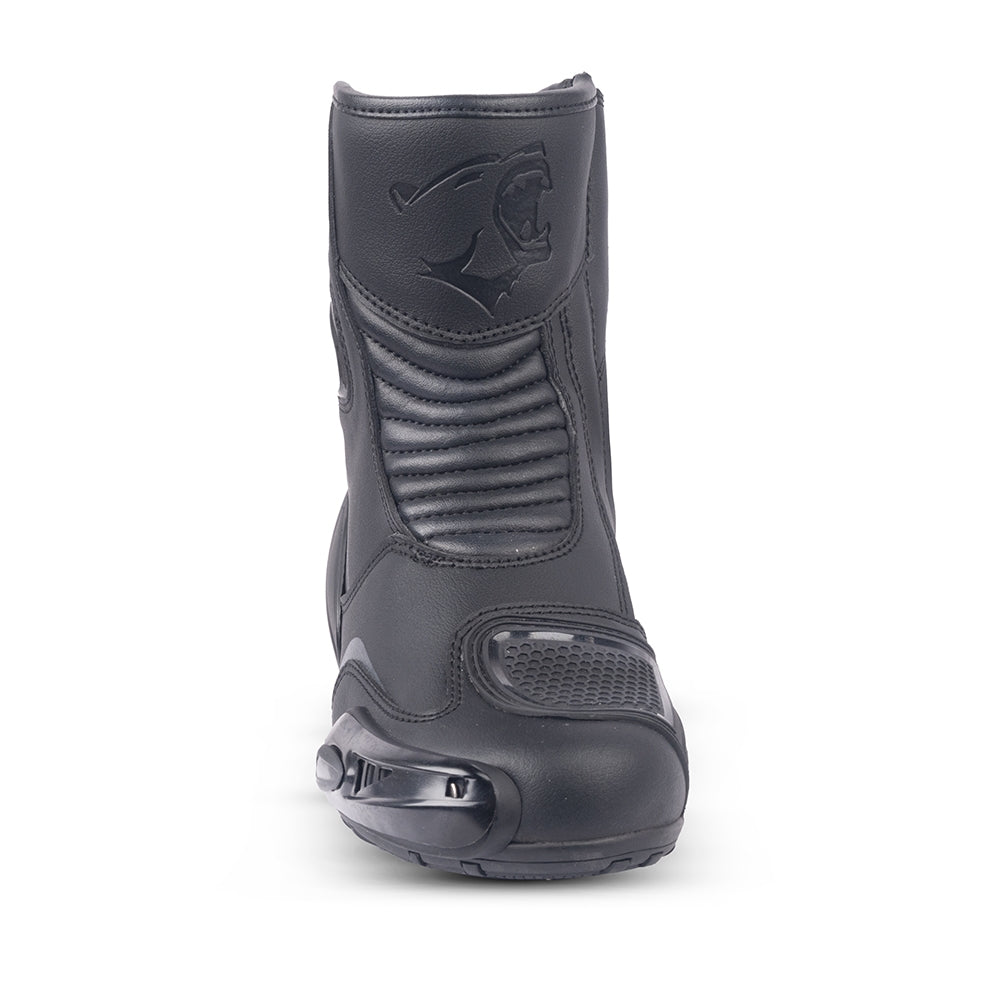 BELA FASTER 2.0 Moto Couro Botas Preto Cinza- Imagem frontal da Boots