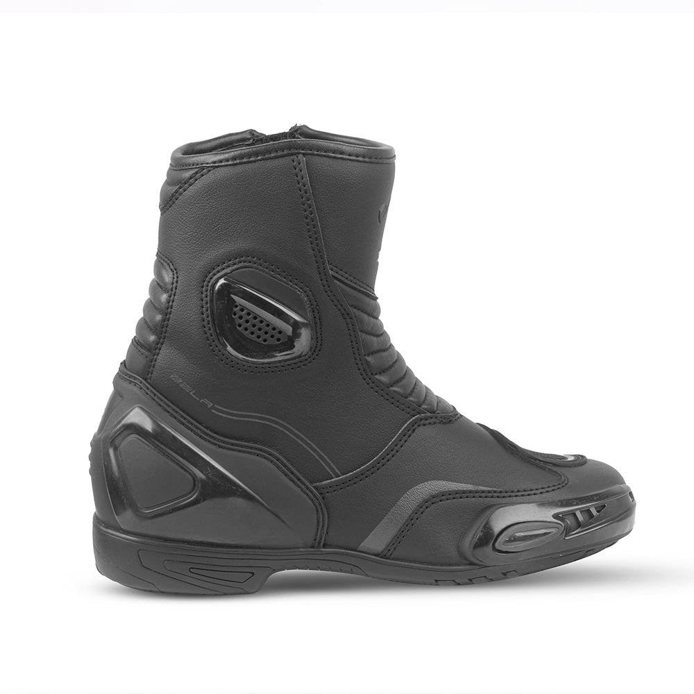 BELA FASTER 2.0 Moto Couro Botas Preto Cinza - Imagem do lado direito de Boots