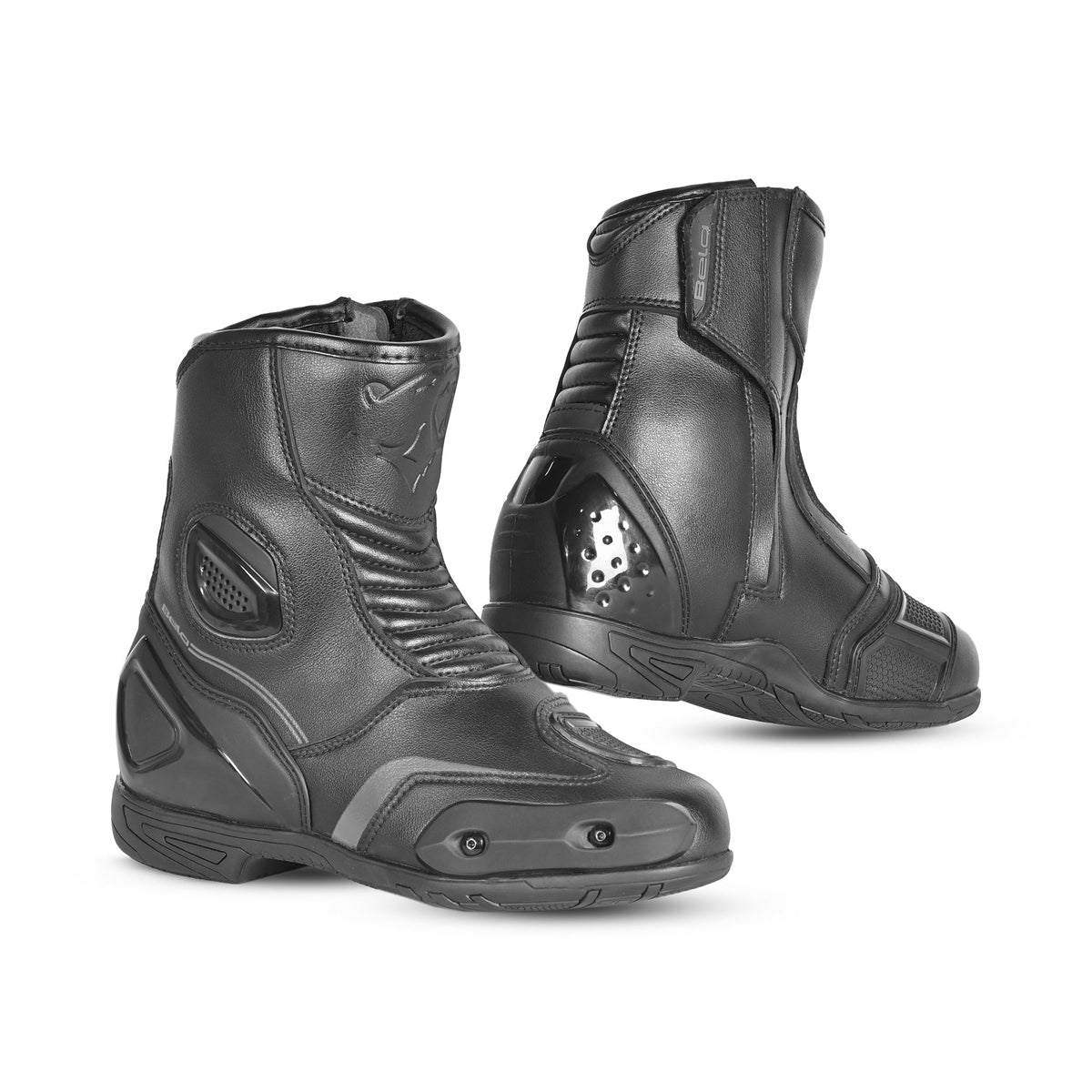 BELA FASTER 2.0 Moto Couro Botas Preto Cinza - Imagem dupla de botas