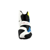 BELA FASTER Couro Moto Botas Branco Azul Amarelo