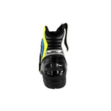 BELA FASTER Couro Moto Botas Branco Azul Amarelo