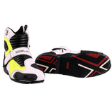 BELA FASTER Botas De Moto Couro Branco Fluor Amarelo