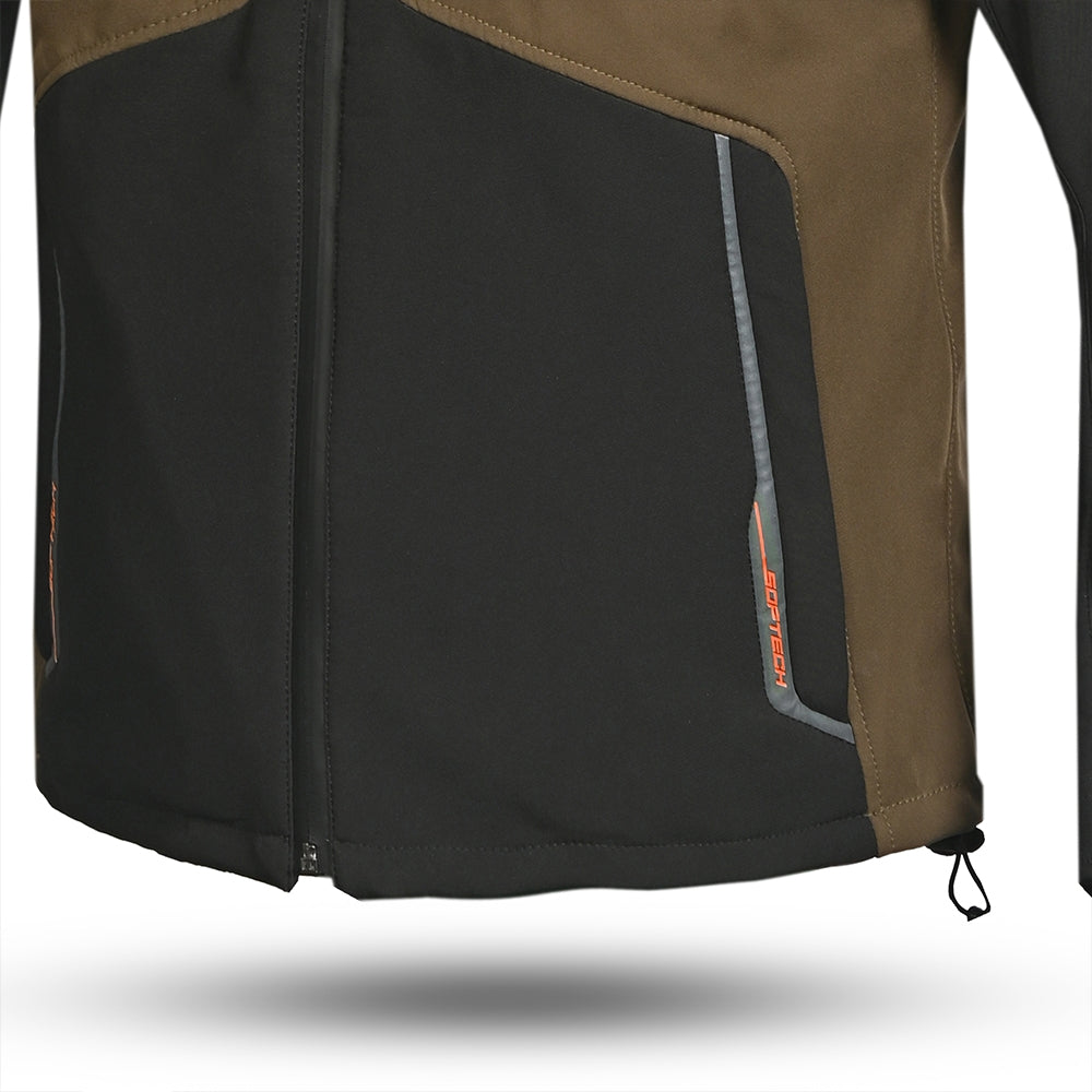 BELA FIRE FLY Moto Capuz Preto Oliva Verde Laranja - Imagem central frontal da Casacos