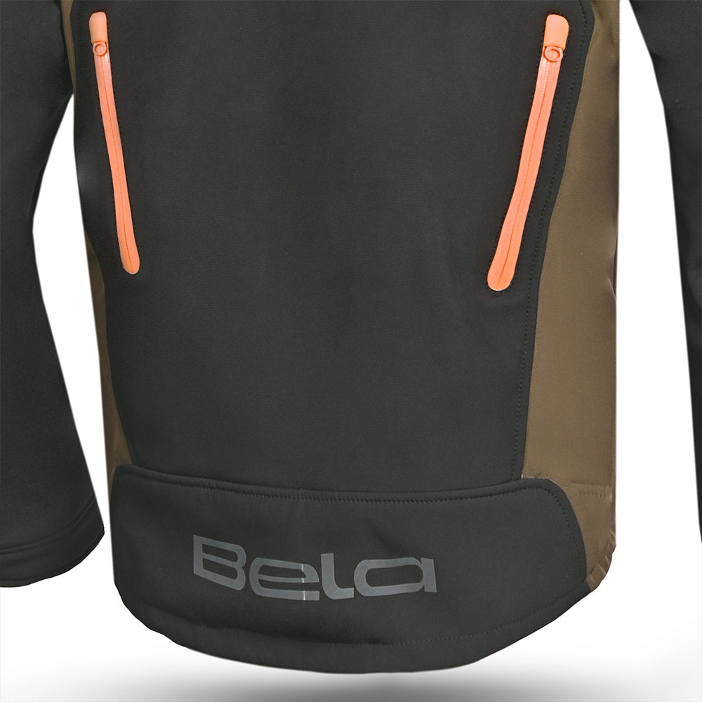 BELA FIRE FLY Moto Capuz Preto Oliva Verde Laranja - Imagem central traseira da Casacos