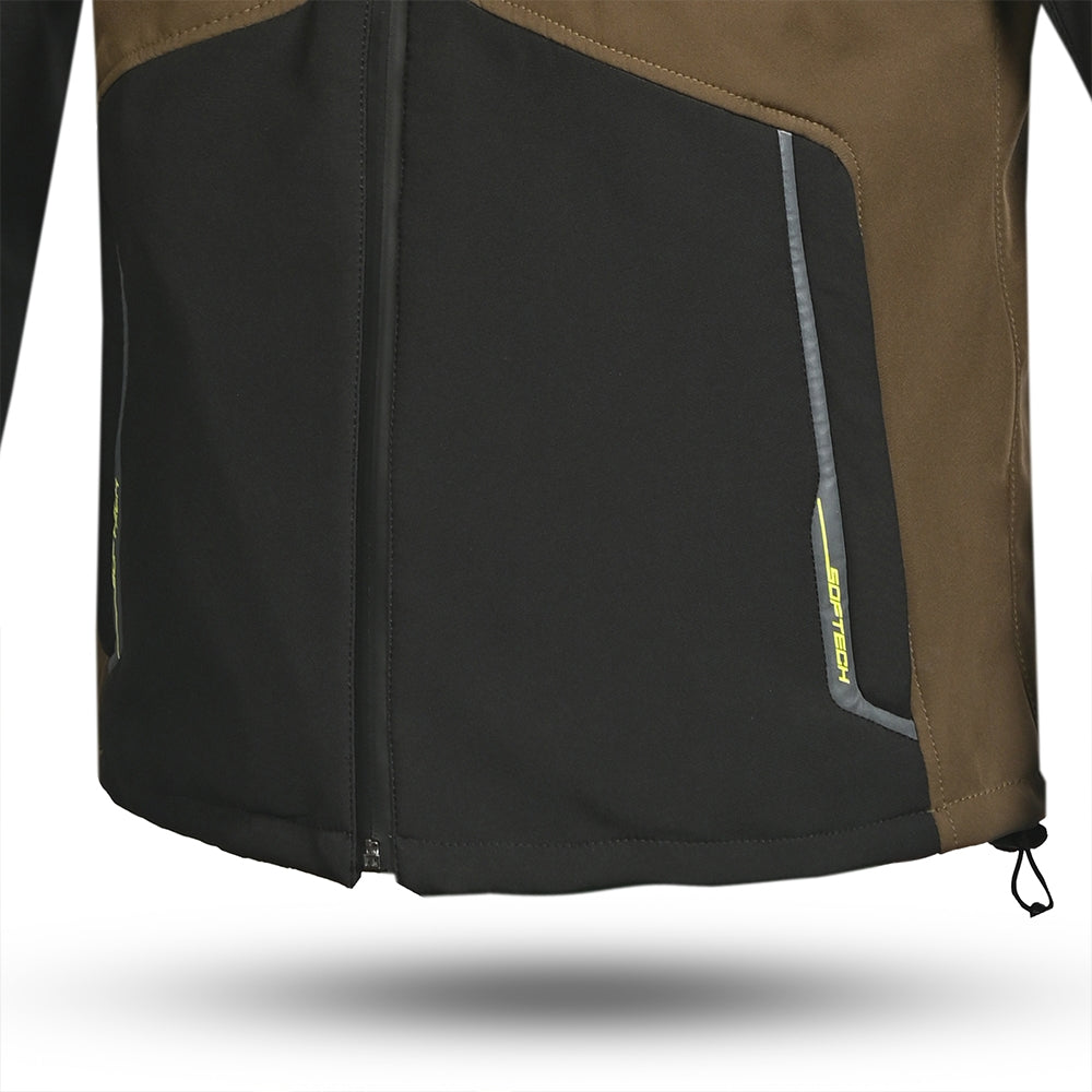 BELA FIRE FLY Moto Capuz Preto Verde Oliva Amarelo Fluorescente - Imagem central frontal da Casacos