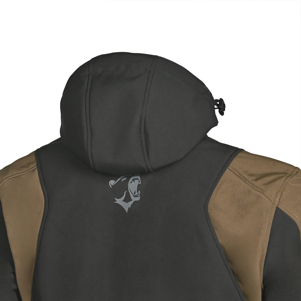 BELA FIRE FLY Moto Capuz Preto Verde Oliva Amarelo Fluorescente - Imagem parte superior costas Casacos