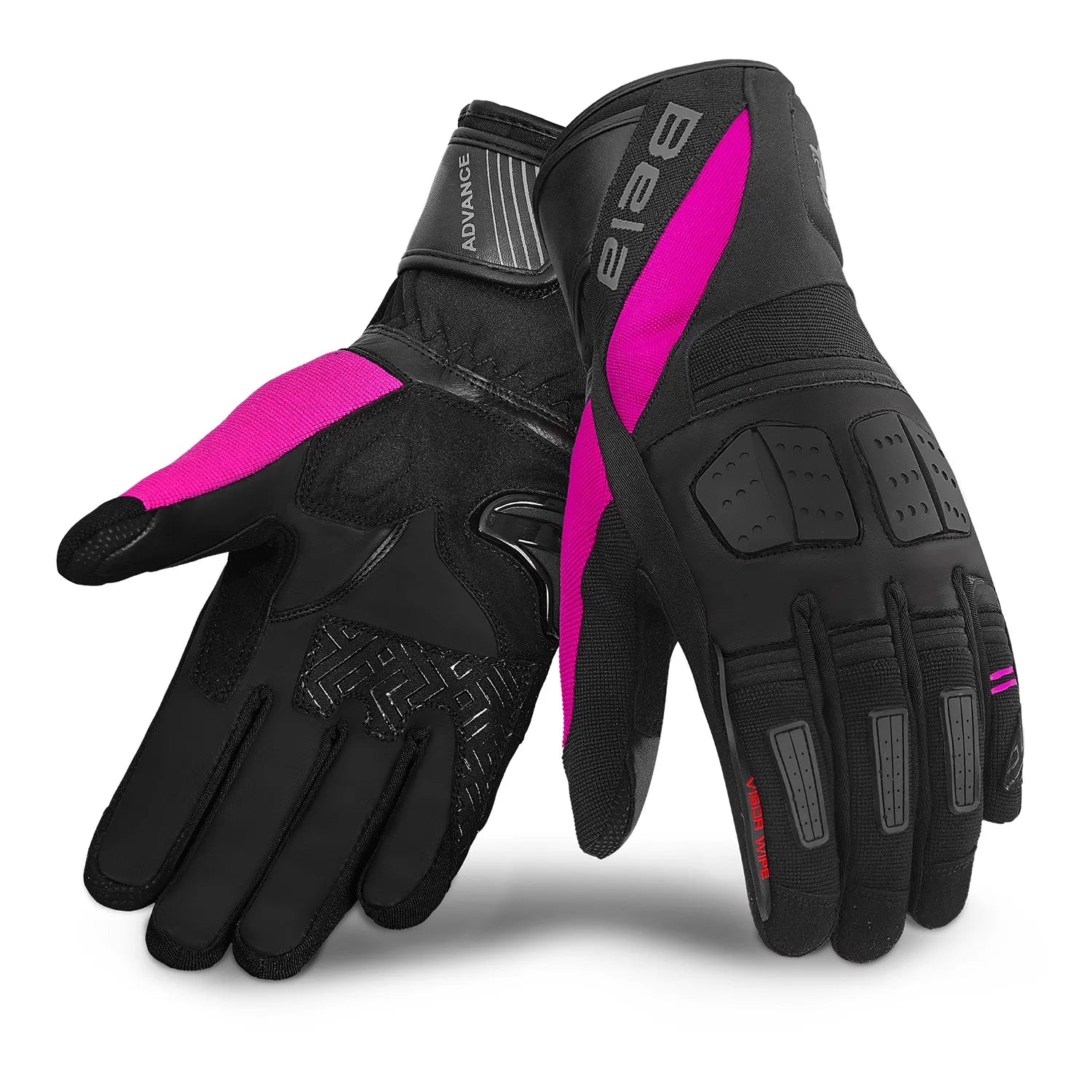 BELA HIGHWAY WINTER WP Luvas De Moto Senhora Couro Preto Rosa – 1 – Maximomoto PT
