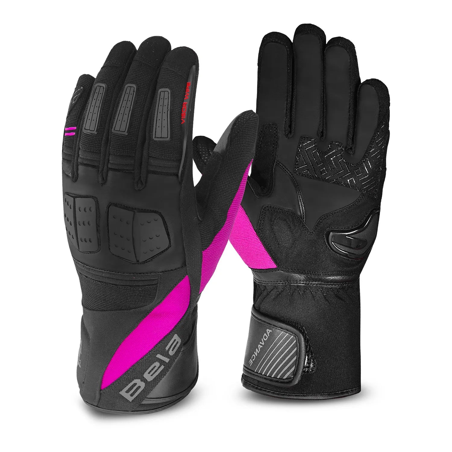 BELA HIGHWAY WINTER WP Luvas De Moto Senhora Couro Preto Rosa – 4 – Maximomoto PT
